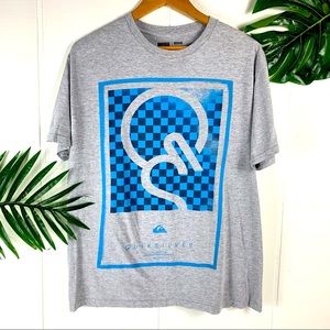QUICKSILVER Men’s Gray Graphic T Shirt Large
